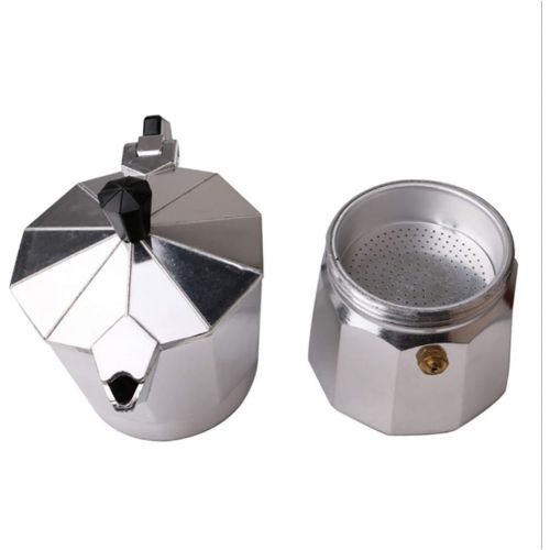  Uheng Moka Stove Top Stovetop Pot Coffee Espresso Maker Moka Pot Demitasse Italian Espresso Cappuccino Latte Pot for Gas or Electric Stove Top, 2-Cup Aluminum Silver