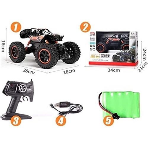  UimimiU 2.4Ghz High Speed RC Car Off Road RC Buggy Radio Control Crawler Rock Remote Control Car Electronic Monster Hobby Truck 1:16 Scale Desert Electric Vehicle Toy Hobby Car Kid