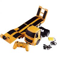 UimimiU Educational Toy Remote Loader Easy to Controls Construction Vehicles for Each Terrain Skirt Crawler tilder Lights and Sirens Truck Tire Stunt car (Size : 3 Batteries)
