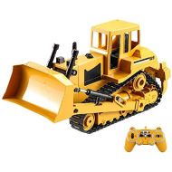 UimimiU 2.4GHz Play Rc Truck Bulldozer Caterpillar Tractor Model Engineering Model Cars Excavator 1/20 Simulation Crawler Simulation for Great Engineering Vehicle Toy Vehicle (Colo
