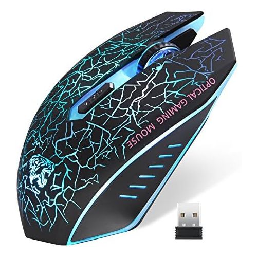  [아마존베스트]ExtraFind M2 Wireless Rechargeable Gaming Mouse Optical Silent Mice with Nano Receiver 6 Buttons for Mac Notebook Desktop Laptop