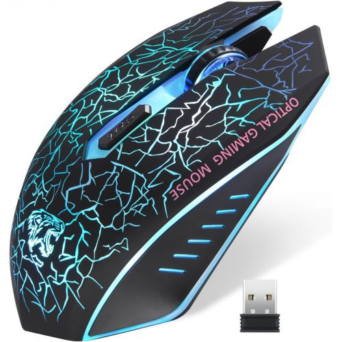  [아마존베스트]ExtraFind M2 Wireless Rechargeable Gaming Mouse Optical Silent Mice with Nano Receiver 6 Buttons for Mac Notebook Desktop Laptop