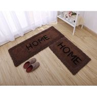 Ukeler 2-piece Luxury Microfiber Anti-Fatigue Kitchen Rugs and Mat Kitchen Rug Set, 19.6x31.5+17.7x47.2