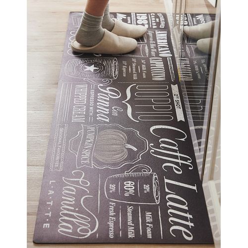  Ukeler Kitchen Rug Set 2 Piece Creative Caffe Kingdom Design Kitchen Mat Non-Slip Rubber Backing Runner Rug Set, 17.7×31.5‘+17.7’×47.2