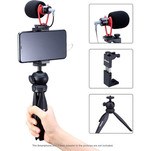  Ulanzi Smartphone Vlogging Kit with VM-Q1 Microphone & MT-04 Tabletop Tripod