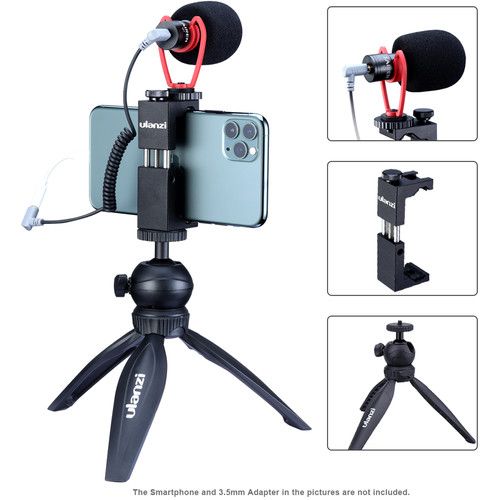 Ulanzi Smartphone Vlogging Kit with VM-Q1 Microphone & MT-04 Tabletop Tripod