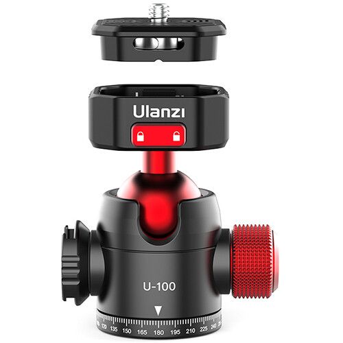  Ulanzi U-100 Claw Quick Release Ball Head with Side Cold Shoe Mount