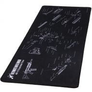 Ultimate Rifle Build Gun Cleaning Mat with Exploded Parts Diagram & Bonus Magnetic Parts Tray; Non-Slip & Solvent Resistant pad; Stitched Edges