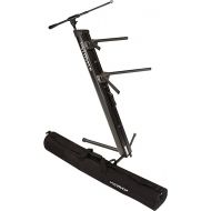 Ultimate Support AX-48 Pro Plus Two-tier Portable Column Keyboard Stand (Black), Boom Attachment, Ulti-Boom Pro-TB, and Tote