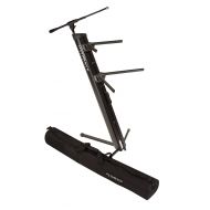 Ultimate Support AX-48 Pro Plus Two-tier Portable Column Keyboard Stand (Black), Boom Attachment, Ulti-Boom Pro-TB, and Tote