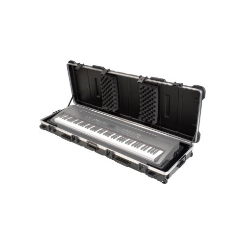  Ultimate Support AX-48 Pro Plus Two-tier Portable Column Keyboard Stand Bundle with SKB ATA 88 Note Slimline Keyboard Case, Pure Resonance Headphone & Microphone - Keyboard Accesso