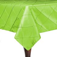 Ultimate Textile -5 Pack- Embroidered Pintuck Taffeta 60 x 120-Inch Rectangular Tablecloth Apple Lime Green