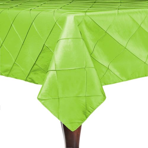  Ultimate Textile -5 Pack- Embroidered Pintuck Taffeta 60 x 120-Inch Rectangular Tablecloth Apple Lime Green