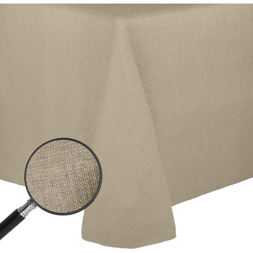  Ultimate Textile Faux Burlap - Havana 90 x 156-Inch Rectangular Tablecloth - Basket Weave, Natural