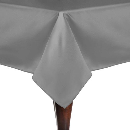  Ultimate Textile -5 Pack- Bridal Satin 60 x 60-Inch Square Tablecloth, Pewter Charcoal Grey