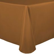 Ultimate Textile -2 Pack- 60 x 84-Inch Oval Polyester Linen Tablecloth, Copper Brown