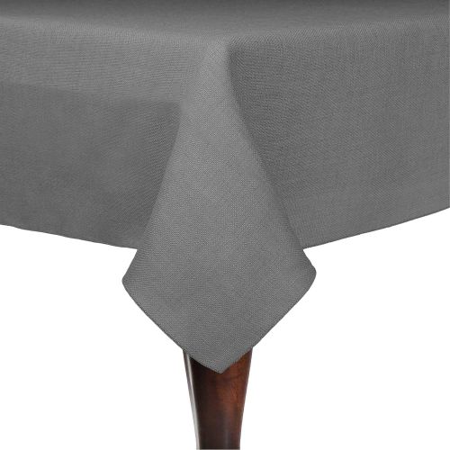  Ultimate Textile -5 Pack- Faux Burlap - Havana 48 x 72-Inch Rectangular Tablecloth - Basket Weave, Charcoal Grey