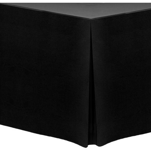  Ultimate Textile 6 ft. Fitted Polyester Tablecloth - Fits 24 x 72-Inch Banquet and Folding Rectangular Tables - 36 H, Black