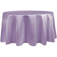 Ultimate Textile -3 Pack- Bridal Satin 108-Inch Round Tablecloth, Lilac Light Purple