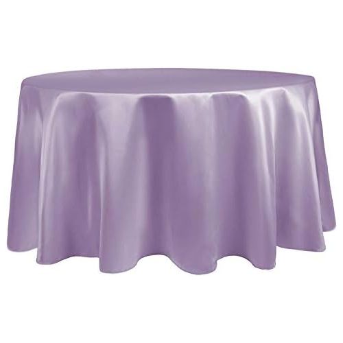  Ultimate Textile -3 Pack- Bridal Satin 108-Inch Round Tablecloth, Lilac Light Purple