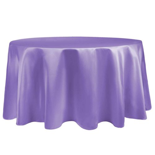  Ultimate Textile Bridal Satin 108-Inch Round Tablecloth Violet Purple