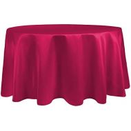 Ultimate Textile -2 Pack- Bridal Satin 108-Inch Round Tablecloth, Cerise Pink