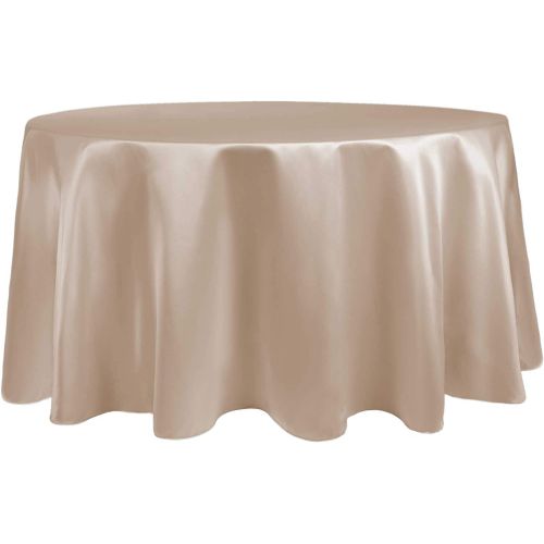  Ultimate Textile Bridal Satin 108-Inch Round Tablecloth Cafe Khaki Brown