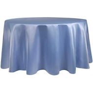 Ultimate Textile -5 Pack- Bridal Satin 108-Inch Round Tablecloth, Periwinkle Blue