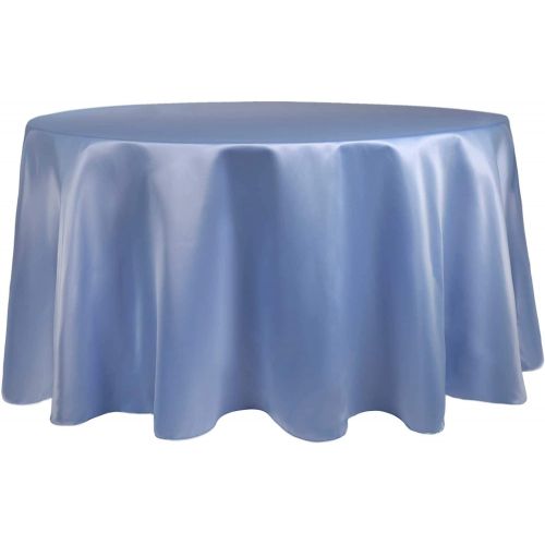  Ultimate Textile -5 Pack- Bridal Satin 108-Inch Round Tablecloth, Periwinkle Blue