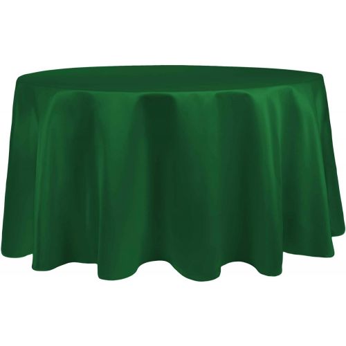  Ultimate Textile Bridal Satin 108-Inch Round Tablecloth Emerald Green