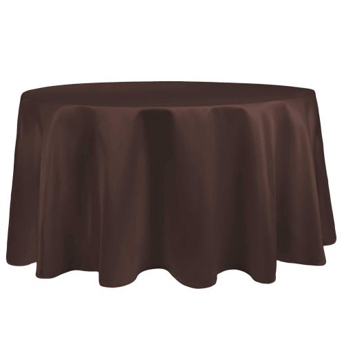  Ultimate Textile -10 Pack- Bridal Satin 108-Inch Round Tablecloth, Espresso Brown: Kitchen & Dining