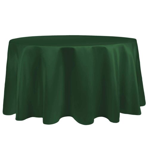  Ultimate Textile -2 Pack- Bridal Satin 108-Inch Round Tablecloth, Hunter Green