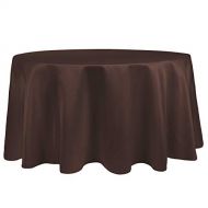 Ultimate Textile -2 Pack- Bridal Satin 108-Inch Round Tablecloth, Espresso Brown