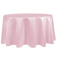 Ultimate Textile -10 Pack- Bridal Satin 108-Inch Round Tablecloth, Blush Ice Pink
