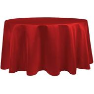 Ultimate Textile -27 Pack- Bridal Satin 108-Inch Round Tablecloth, Red