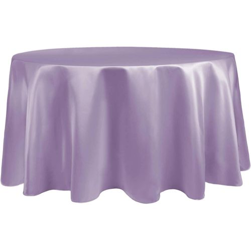  Ultimate Textile -27 Pack- Bridal Satin 108-Inch Round Tablecloth, Lilac Light Purple