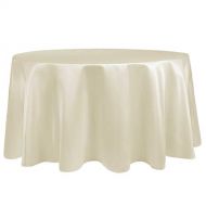 Ultimate Textile -3 Pack- Bridal Satin 108-Inch Round Tablecloth, Ivory Cream