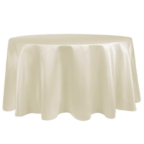  Ultimate Textile -3 Pack- Bridal Satin 108-Inch Round Tablecloth, Ivory Cream