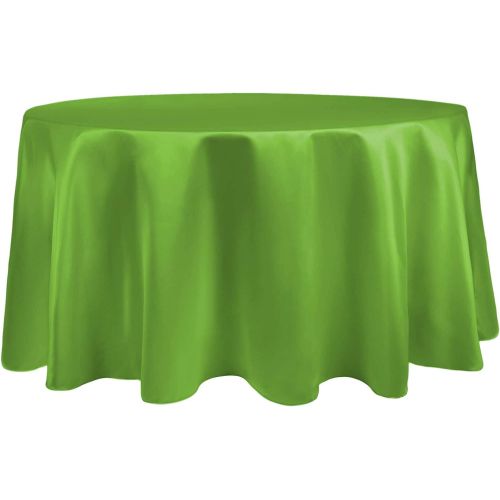  Ultimate Textile -5 Pack- Bridal Satin 108-Inch Round Tablecloth, Apple Green