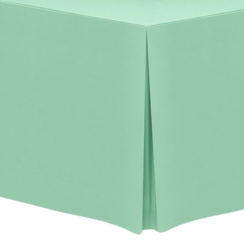  Ultimate Textile -5 Pack- 4 ft. Fitted Polyester Tablecloth - Fits 30 x 48-Inch Rectangular Tables, Mint Light Green