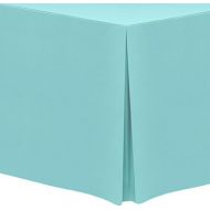 Ultimate Textile -2 Pack- 4 ft. Fitted Polyester Tablecloth - Fits 30 x 48-Inch Rectangular Tables, Aqua Blue