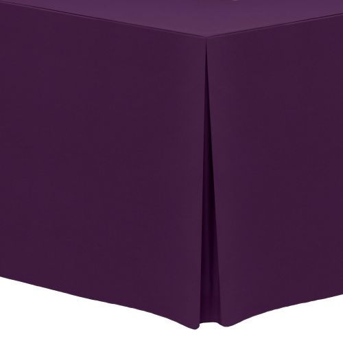  Ultimate Textile -10 Pack- 4 ft. Fitted Polyester Tablecloth - Fits 30 x 48-Inch Rectangular Tables, Aubergine Eggplant