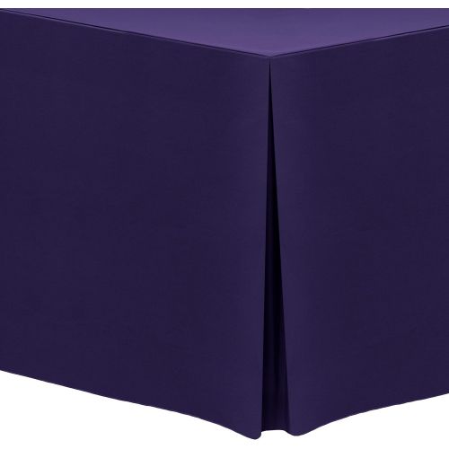  Ultimate Textile -3 Pack- 4 ft. Fitted Polyester Tablecloth - Fits 30 x 48-Inch Rectangular Tables, Purple