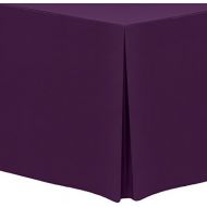 Ultimate Textile -2 Pack- 4 ft. Fitted Polyester Tablecloth - Fits 30 x 48-Inch Rectangular Tables, Aubergine Eggplant