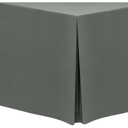  Ultimate Textile -5 Pack- 4 ft. Fitted Polyester Tablecloth - Fits 30 x 48-Inch Rectangular Tables, Charcoal Grey