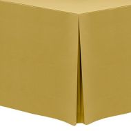 Ultimate Textile -5 Pack- 4 ft. Fitted Polyester Tablecloth - Fits 30 x 48-Inch Rectangular Tables, Gold