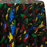Ultimate Textile Woodland Camo Animal 102-Inch Round Patterned Tablecloth