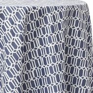 Ultimate Textile Faceted Grid 120-Inch Round Patterned Tablecloth