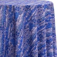 Ultimate Textile Desert Blue 114-Inch Round Patterned Tablecloth