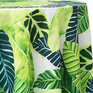 Ultimate Textile Tropical Fern 96-Inch Round Patterned Tablecloth